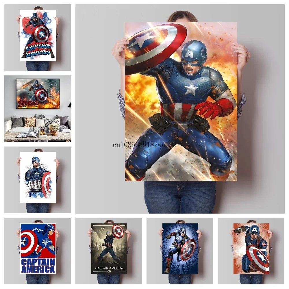 Captain America Canvas PaintingPoster Disney Marvel Superheroes Wall Art Print Home Decoration Picture Living Room Decor Anime