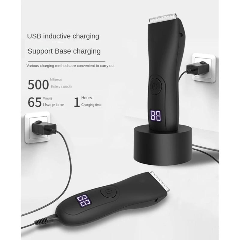 남성용 전기 헤어 트리머 및 면도기 바디 그루머 사타구니 및 공 음모 트리머 교체 가능한 세라믹 블레이드