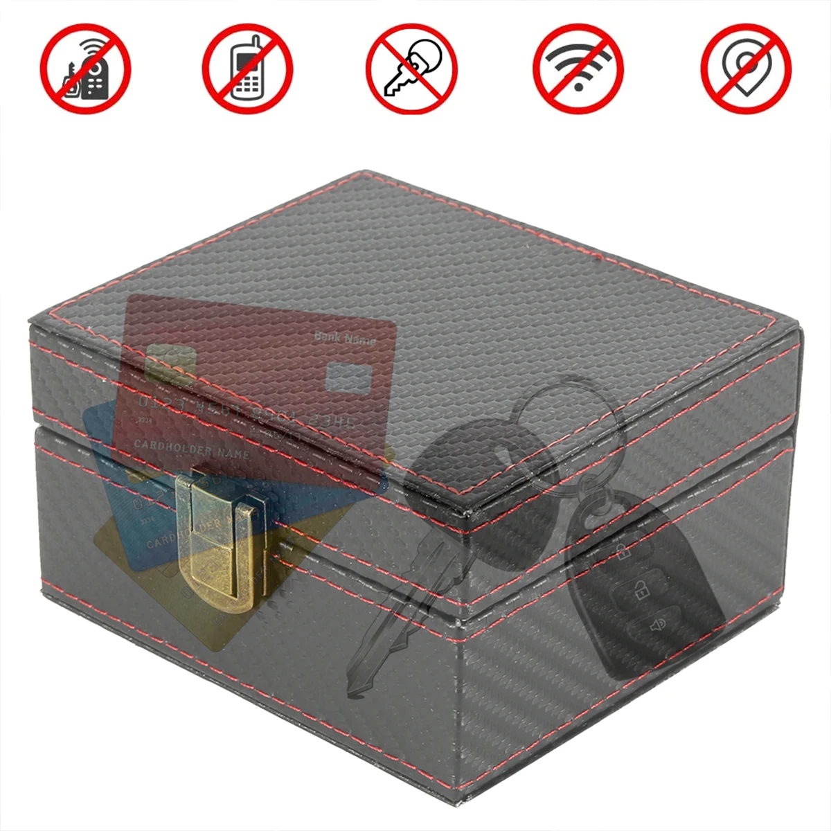 Car Key Blocker Faraday Box Car Key Signal Blocking Cage 11.6 x 9 x 5.8 cm Keyless Entry Car Keys Box Anti-Theft Faraday Box