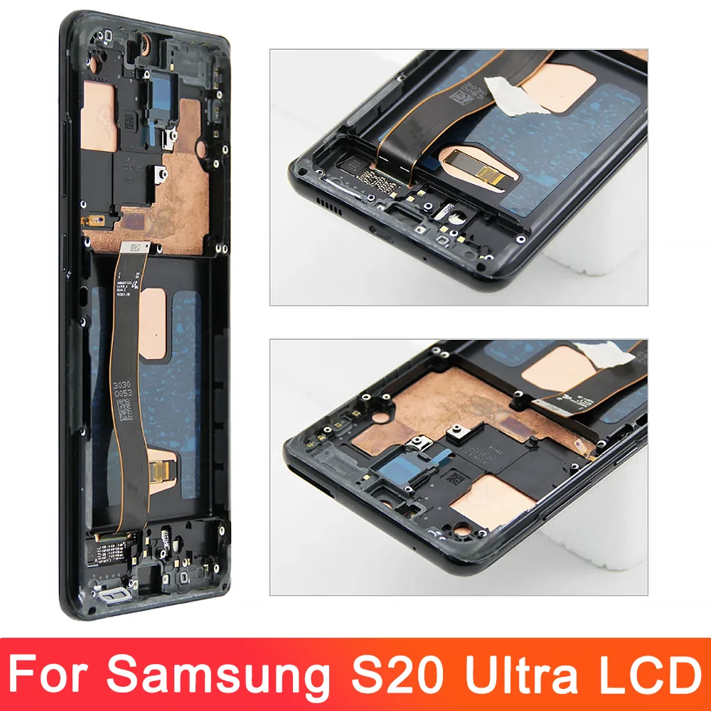 NEW  S20 Ultra Screen Assembly, for Samsung Galaxy S20 Ultra 5G G988 G988U Lcd Display Digital Touch Screen with Frame