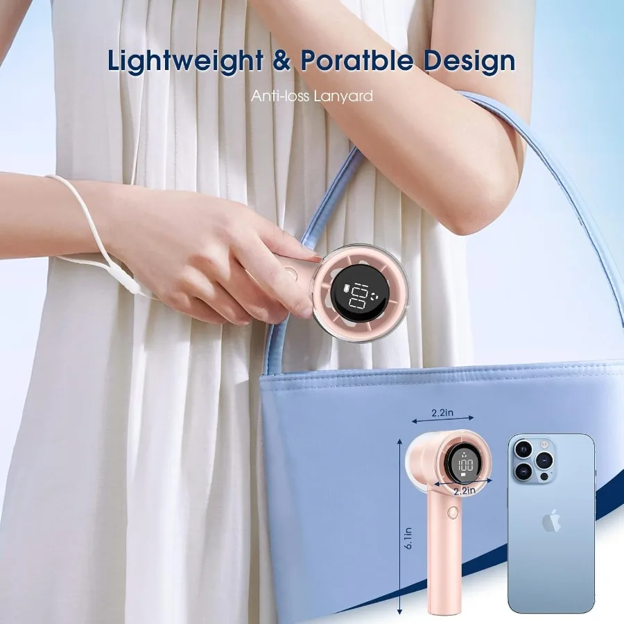 مروحة توربو محمولة 1100 سرعة 15000 دورة في الدقيقة فائقة السرعة مراوح سفر شخصية محمولة باليد بطارية 5000 مللي أمبير في الساعة قابلة لإعادة الشحن صغيرة