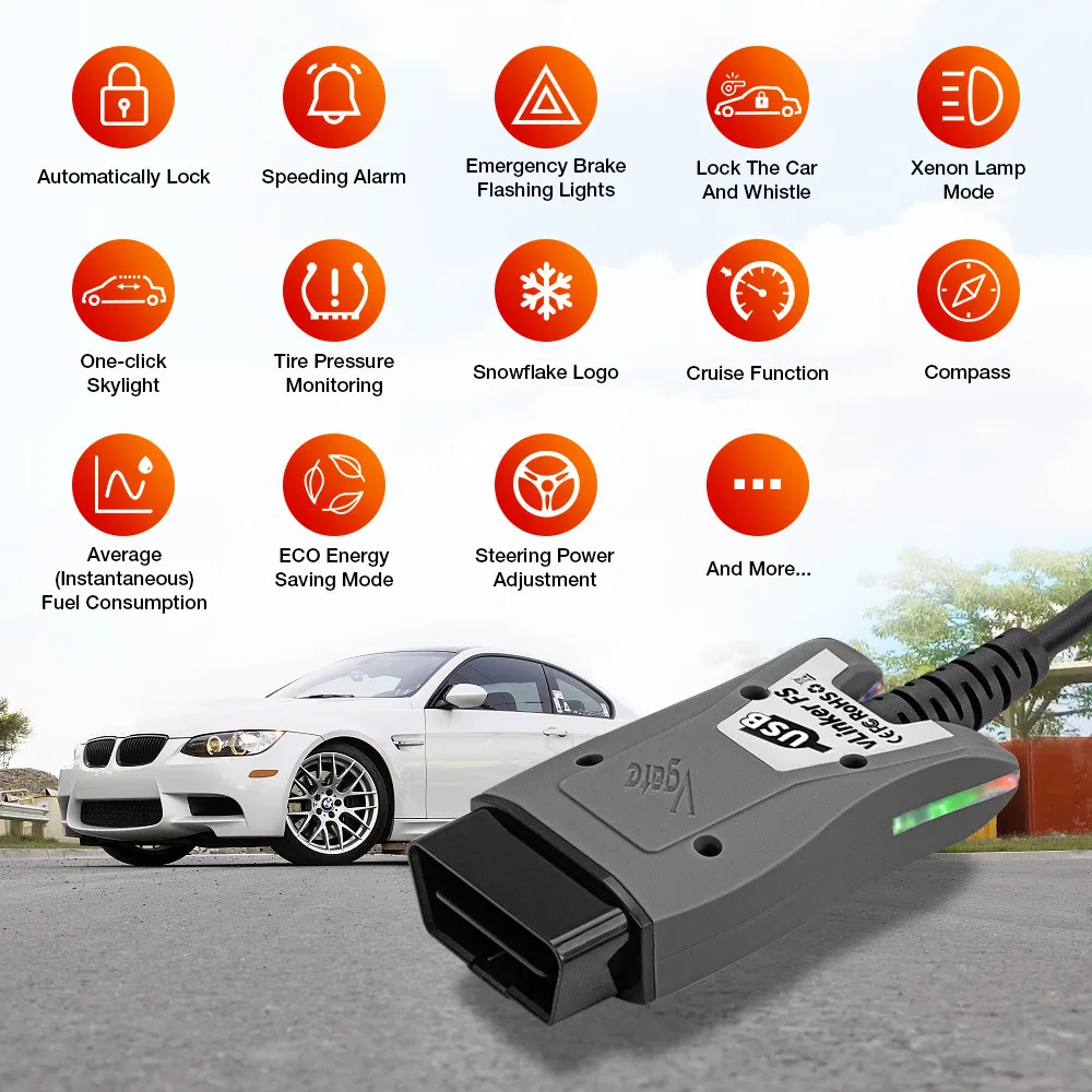 Nouveau Vgate vLinker FS USB recommandé par FORScan pour accéder à tous les bus CAN OBD2 automobiles MS/HS CAN pour Ford/Mazda ELM327