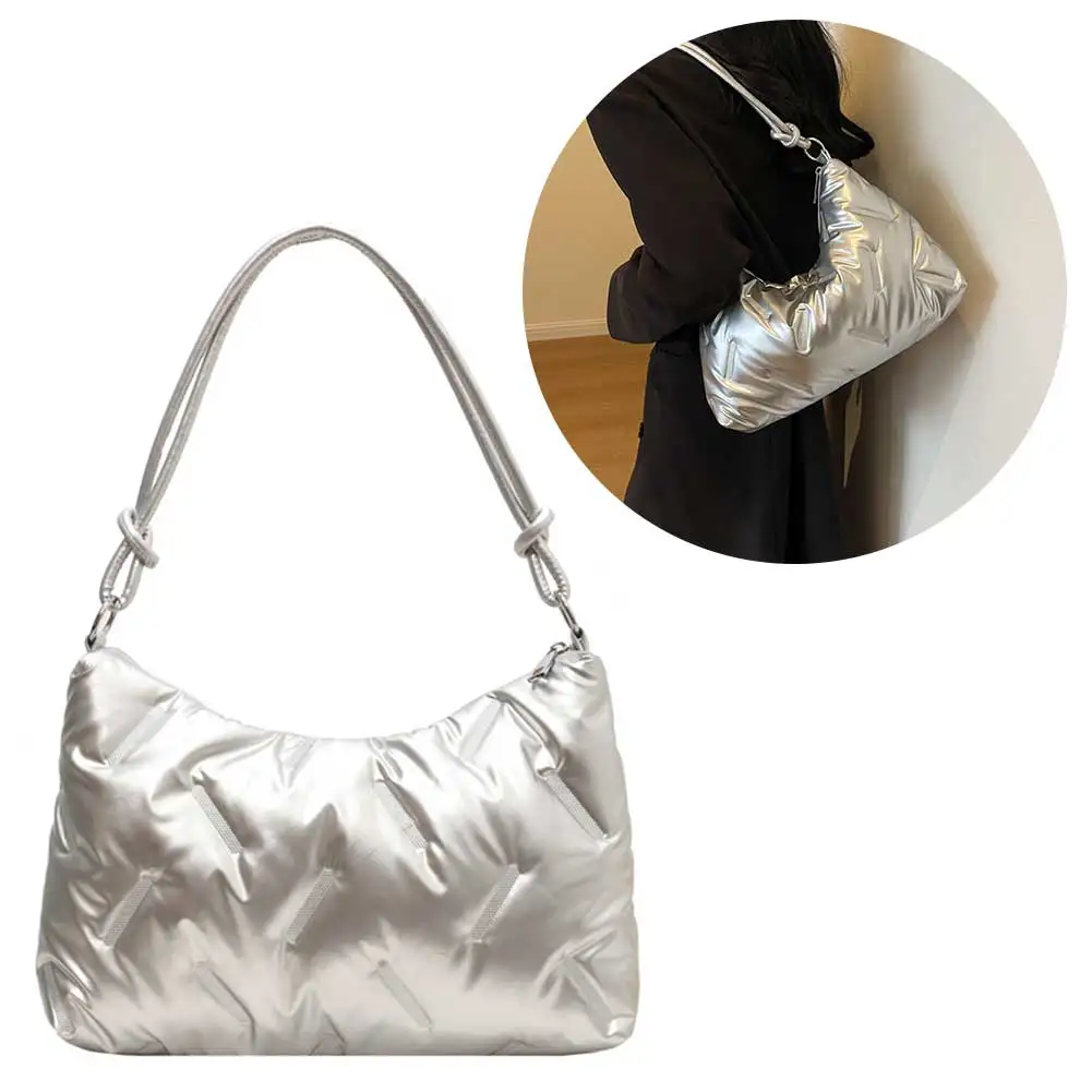 

Женская стеганая сумка-тоут, модная мягкая сумка на плечо, большая вместительная пуховая сумка-тоут, повседневная зимняя дорожная сумка