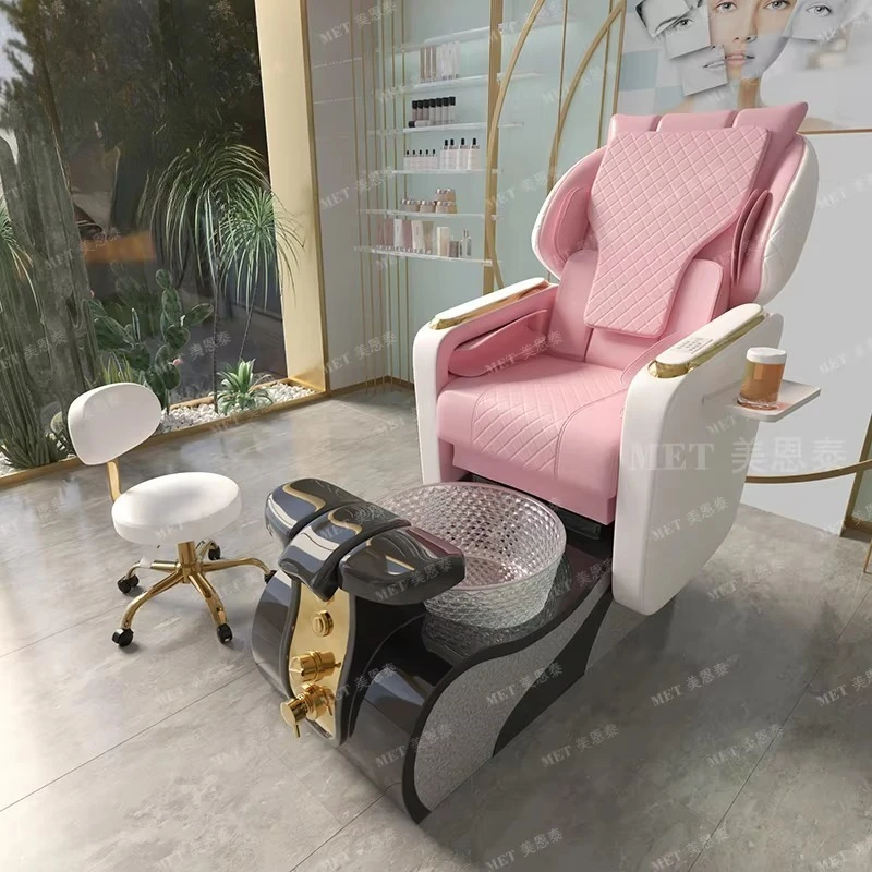 

Modern Stylish pink Multifunctional Foot Massage Chair SPA Professional Pedicure Massage Chair Suitable for Nail Salon Furniture