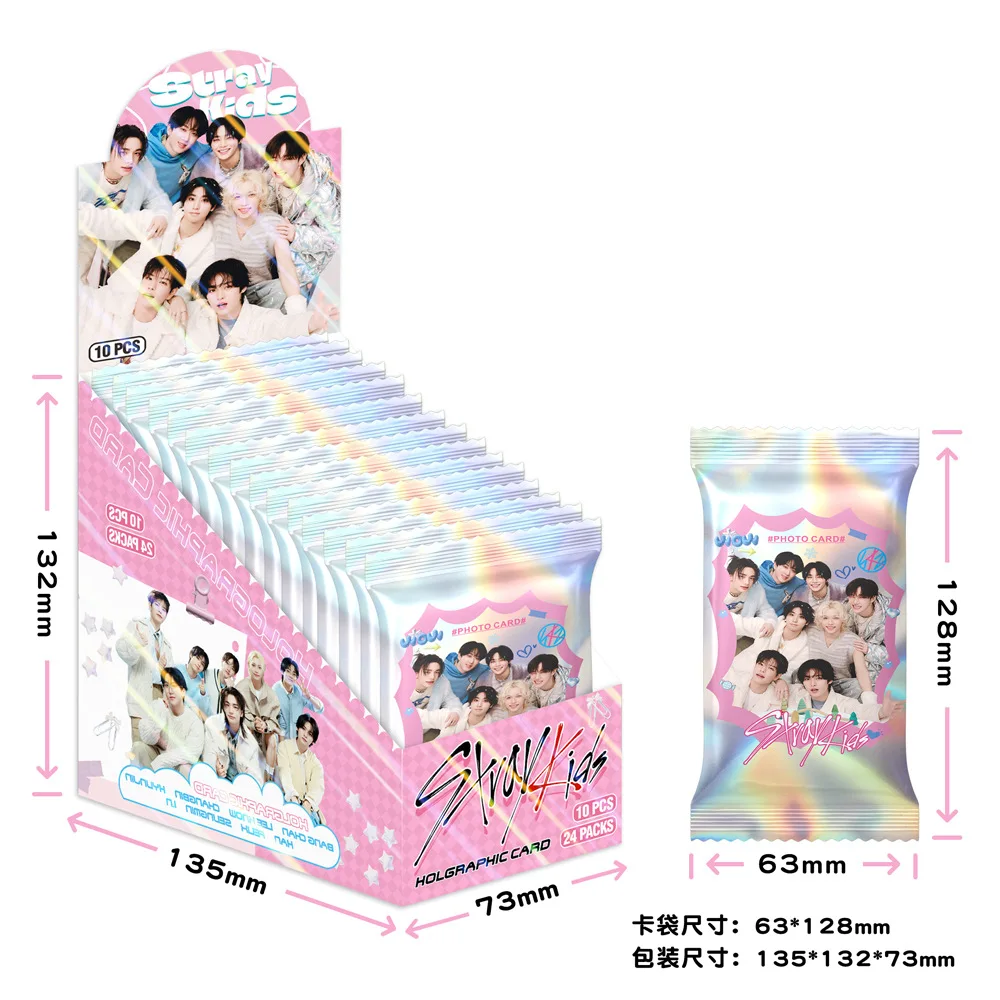 NOVO pacote SKZOO surpresa KARMA STRAYKIDS cartões a laser auto-impresso sacos plásticos a laser suporte estrela cartões pequenos 24/caixa