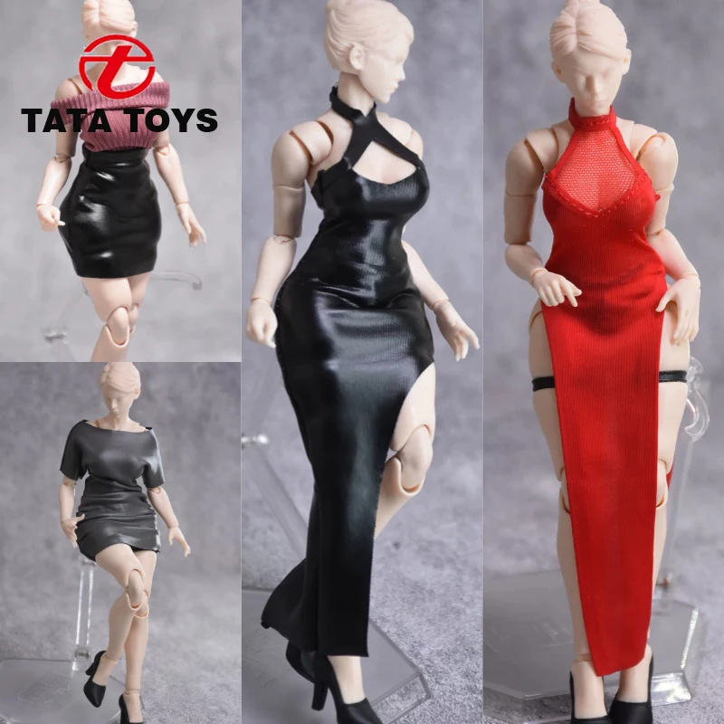 

1/10 Scale female dolls cheongsam sexy ‌bodycon dress fit 7'' action figure clothes soldier model accessory