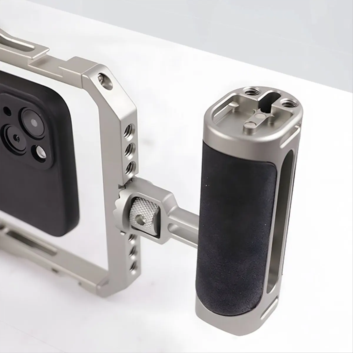 Handheld Stabilizer Video Stabilizer with Dual Handle Wireless Mic Clip Slot