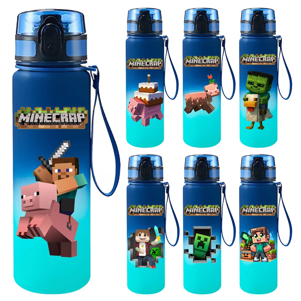 650ML jeu Pixel Style tasse d'eau potable en plein air bouteille d'eau enfants Portable en plastique fête tasse d'eau cadeau en gros