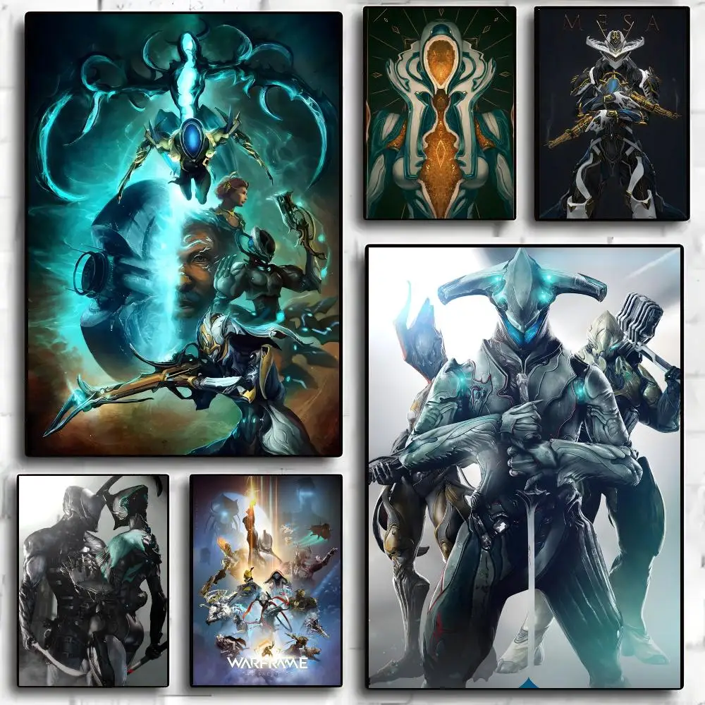 Warframe Game ARPG Sci Fi Poster Living Room Bedroom Party Bar Decor Moisture-proof Art Wall Painting