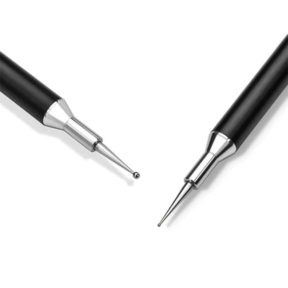 1PC Black Dual-ended Nail Dotting Pen Crystal Beads Handle Rhinestone Studs Picker Wax Pencil Manicure Nail Art Tool