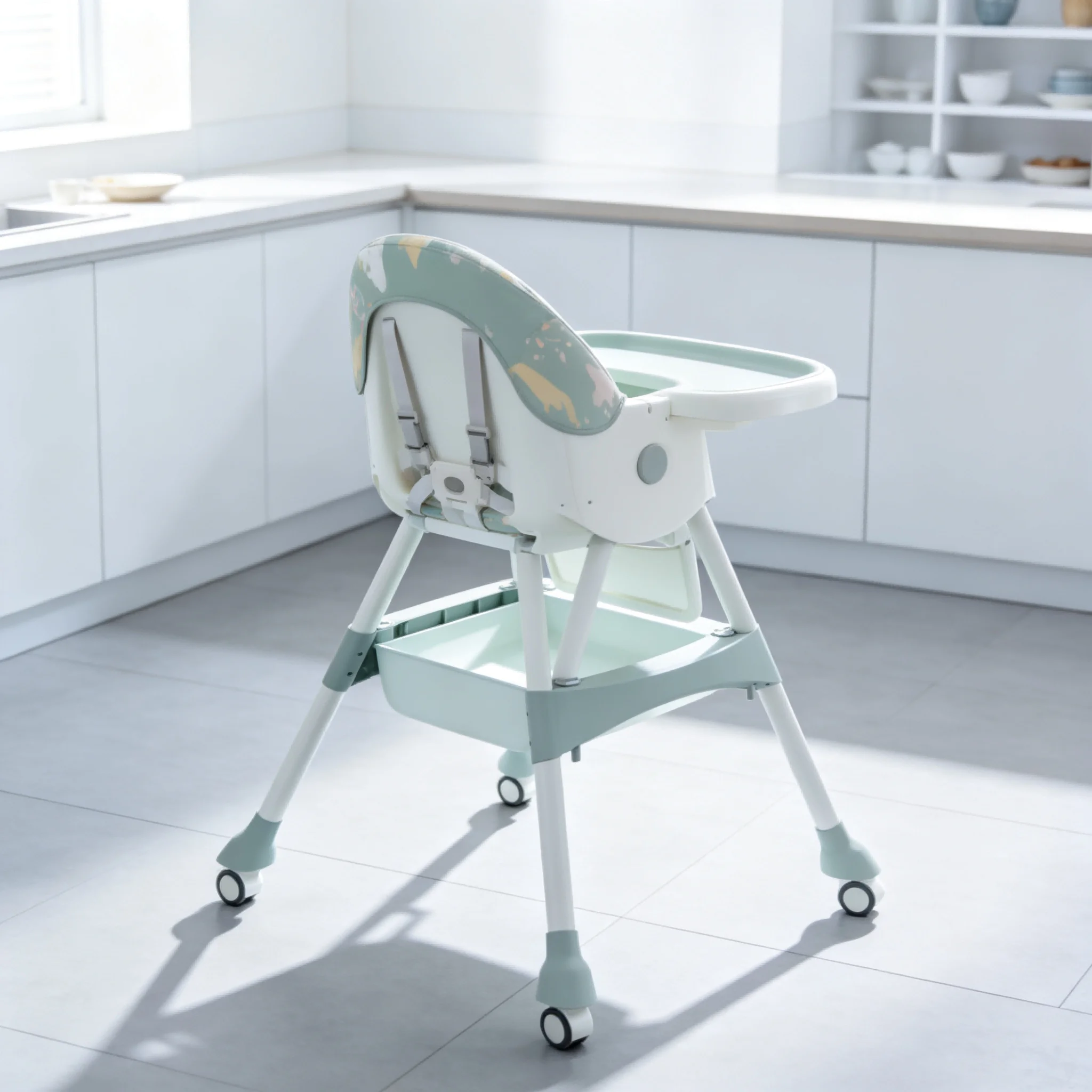 AOLIVIYA Metal Foldable Portable Rocking Seat Kids Children's Chair Baby Eating Study Chair Dining Chair