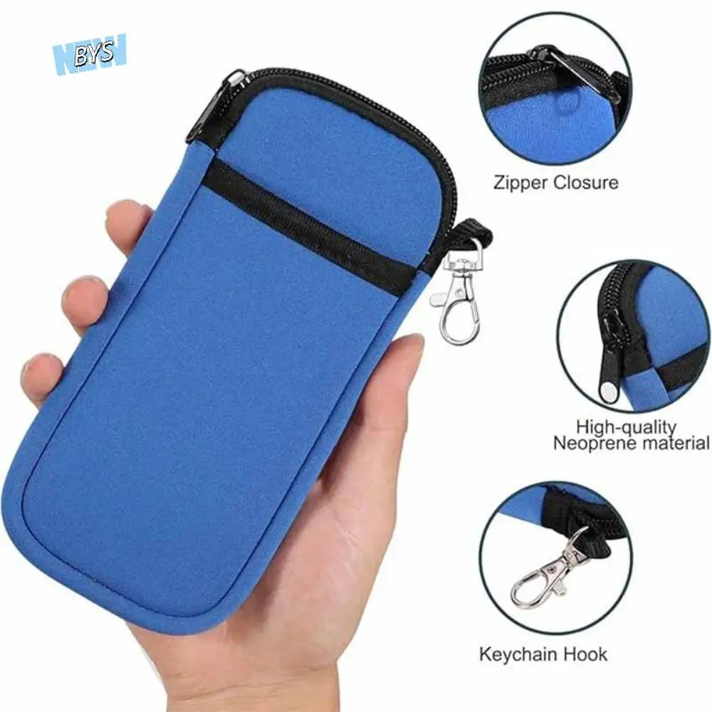 

Soft Portable Glasses Case with Buckle Wear-resistant Zipper Phone Bag Portable Ultralight Eyeglass Pouch Mobile Phone Storage