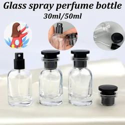 30/50ml Clear Glass Perfume Spray Bottle Cylindrical Atomiser Portable Make-up Traveller Refillable Perfume Bottle
