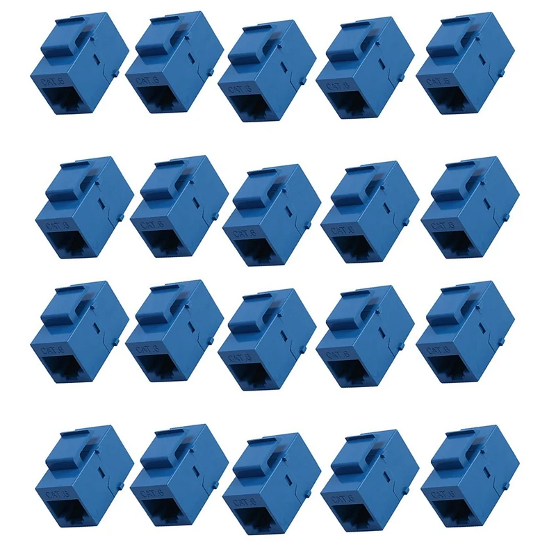 

ABSE-20 шт. разъем RJ45 Keystone Jack Cat6 удлинитель Ethernet сеть LAN Cat 6 соединительные гнезда удлинительный адаптер, синий