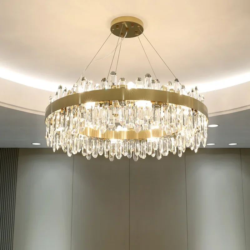 

Light luxury living room lamp simple modern crystal chandelier casas prefabricadas para vivir personas chandeliers