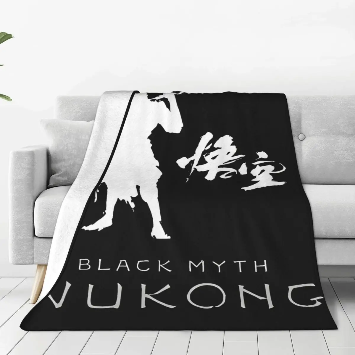 Black Myth Wukong New Game Blankets Fleece Decoration Monkey King Multifunction Thin Throw Blanket for Sofa Bedroom Bedspread