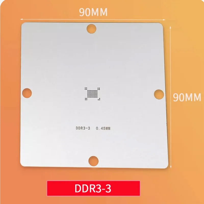 Szablon BGA 90x90MM DDR1 DDR2 DDR2-2 DDR2-3 DDR2-4 DDR3 DDR3-2 DDR3-3 DDR3-4KF DDR3-5 DDR3-6 DDR5 DDR6 DDR7 DDR5X 0.45MM — zdjęcie produktu 2