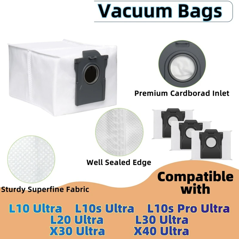 Abno-acessório para robô aspirador de pó dreame x50 ultra completo, escova principal, filtros, almofadas de esfregão, escovas laterais, sacos de pó