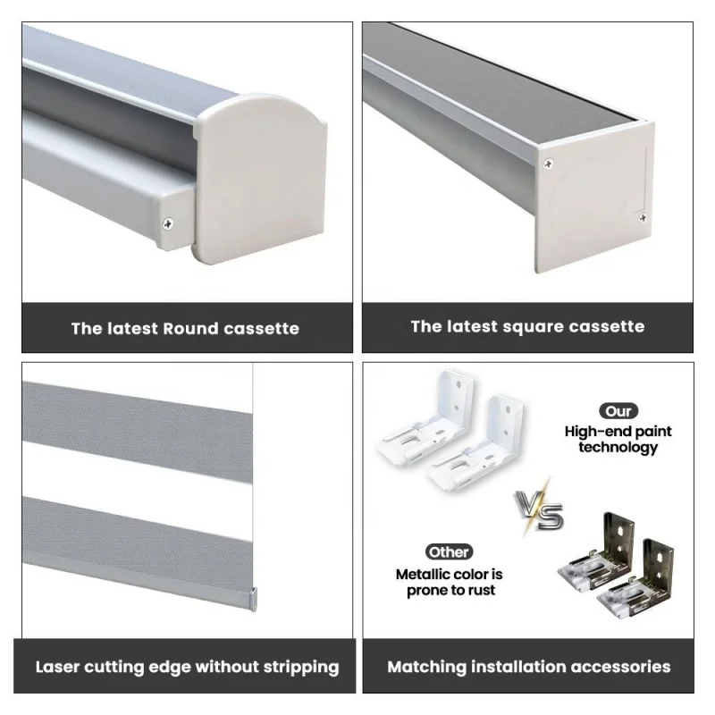 عالية الجودة مخصصة ظلال نسيج مقاوم للماء السلكية موتور تويا اليكسا جوجل المنزل التحكم الذكي التلقائي زيبرا الستائر للنافذة #5