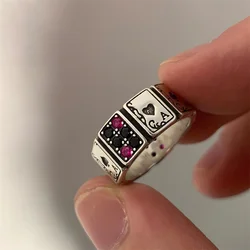 Wholesale 1Pc Adjustable Playing Cards Open Cuff Finger Rings Luxury Vintage Jewelry Men Gift Party for Women Girls