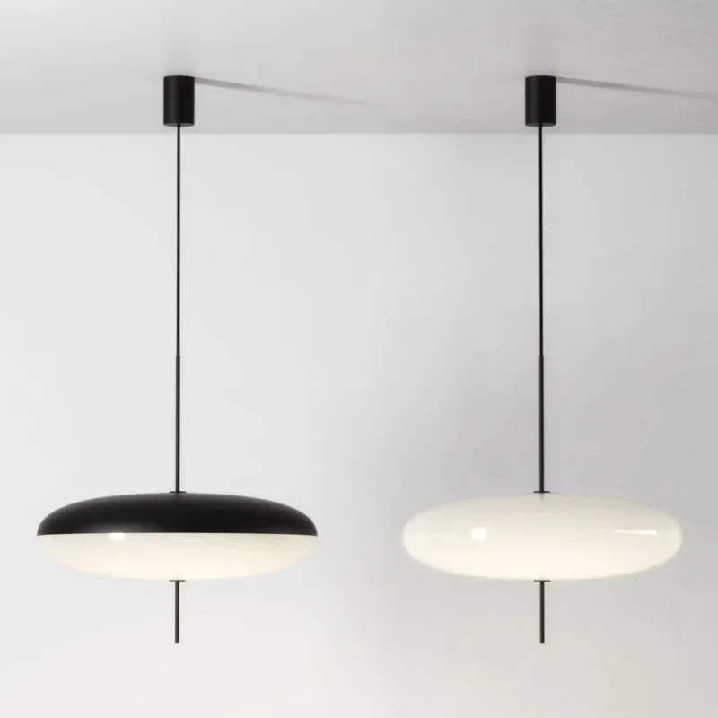 

Modern Minimalist Pendant Lights Black White Eggshell Design Restaurant Hanging Chandeliers Living Room Bedroom Decoration Home