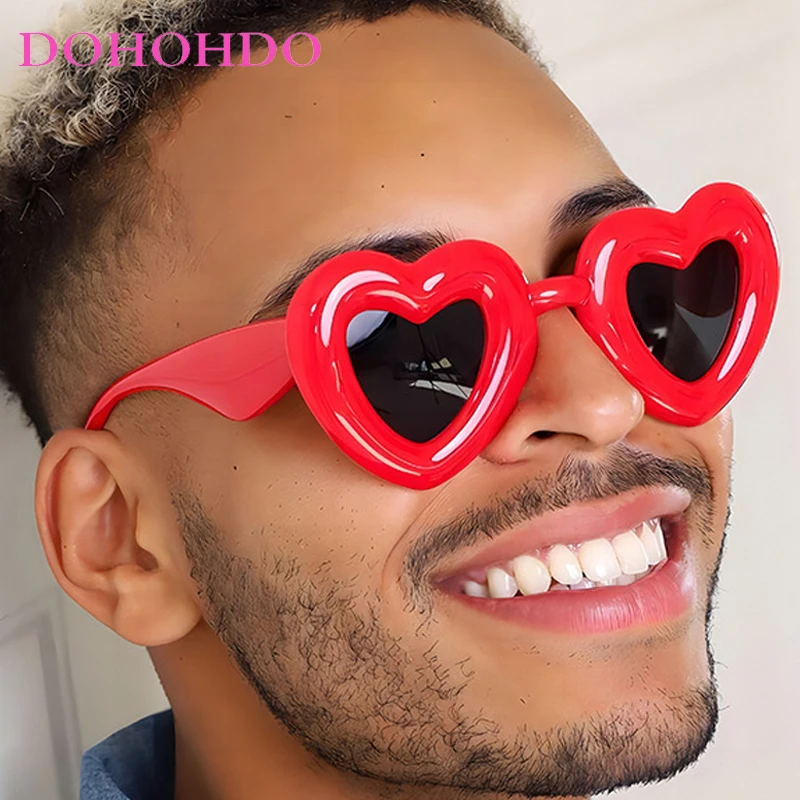 

DOHOHDO Y2K Fashion New Heart-Shaped Sunglasses Women Vintage Luxury Brand Designer Candy Color Eyewear Female Party Sun Glasses