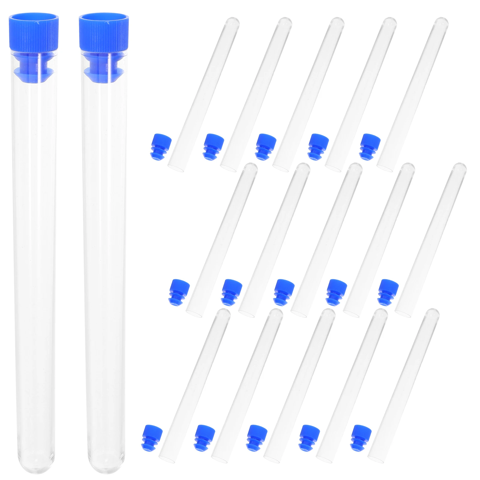 

25 Pcs Laboratory Test Tubes Clear Test Sample Container With Caps Plastic Vials Caps for Experiments Research Analysis