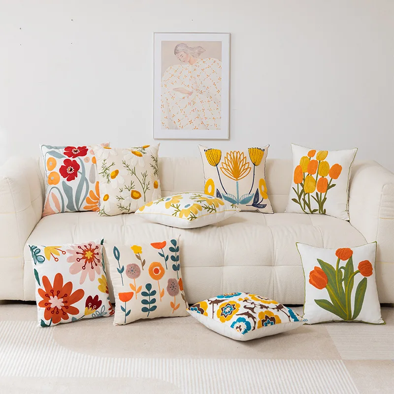 Soft Touch Decorative Pillow Cover Square Cushion Case Replacement Pillow Shell for Couch Bed Sofa Decor