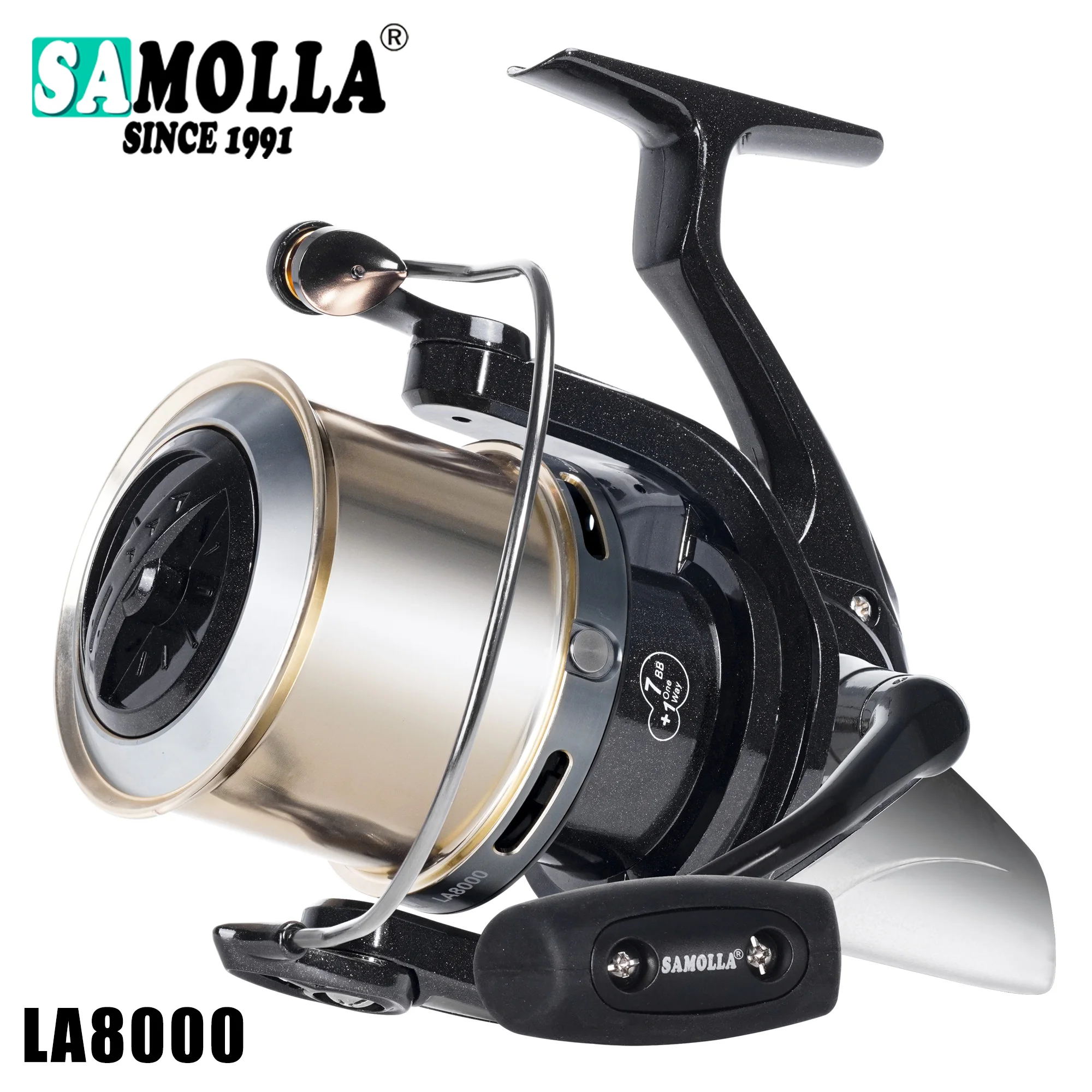 SAMOLLA Spinning Visserij-reel Hoge Snelheid 4.1:1 20KG Max Drag Zee Boot Vis Spoel Trolling Surf Grote Metalen Spoel Moulinet Peche