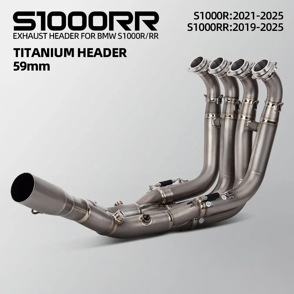 

Motorcycle Exhaust Front Link Pipe Full Titanium Escape Header Tube Adapt OE Muffler E-B10E8 For BMW S1000RR S1000R 2019-2025