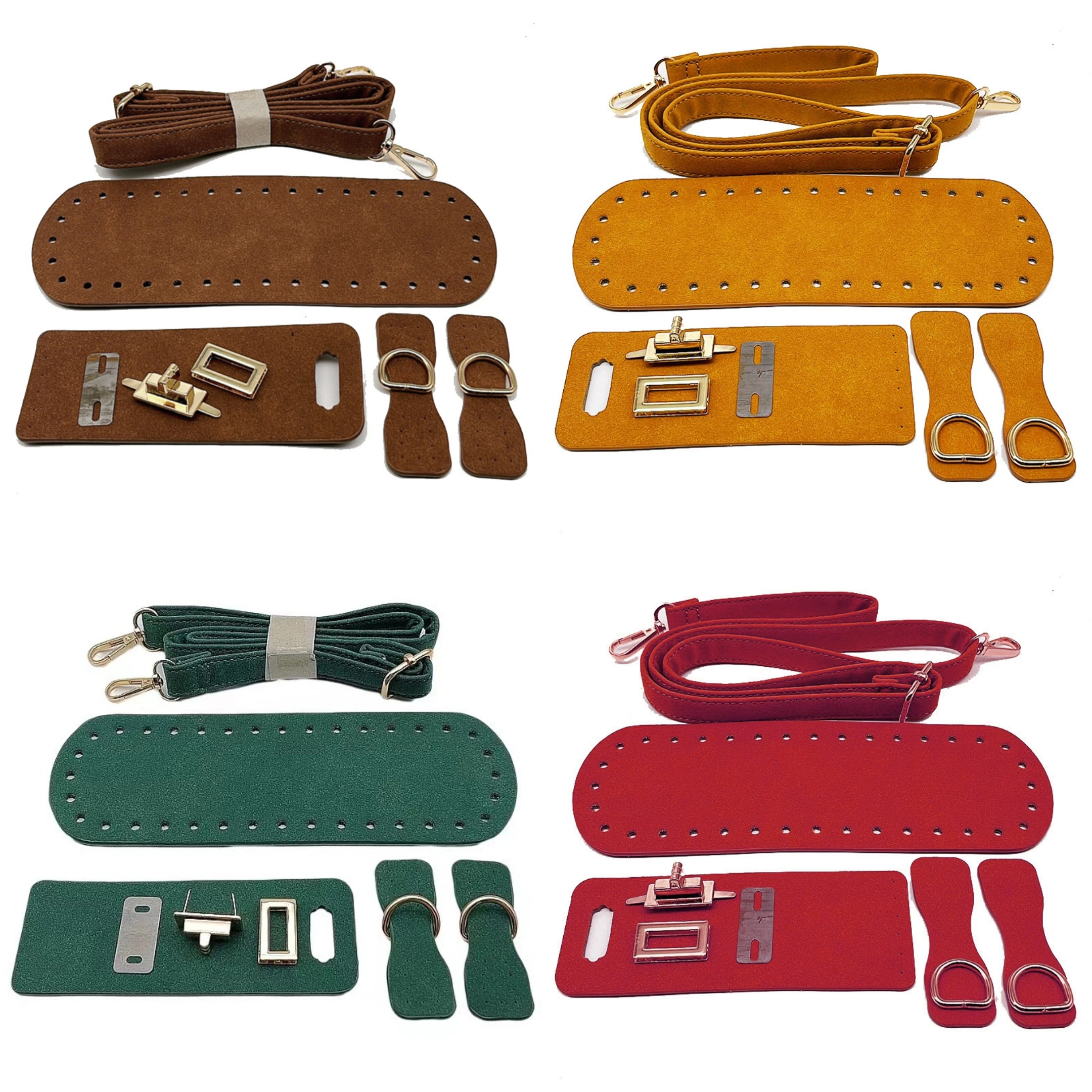 Handmade Leather Bag Strap Handbag Woven Set High Quality Bag Bottoms With Hardware Accessories for DIY Shoulder Handbag