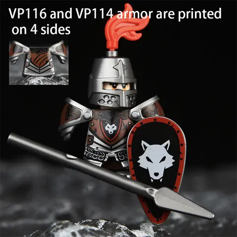 Medeltida militärslott soldatfigurer byggstenar rom lejon riddare vapen krigare svärd infanterihjälm modell tegelstenar leksaker 8 best sales Lego medeltida vapen - №7