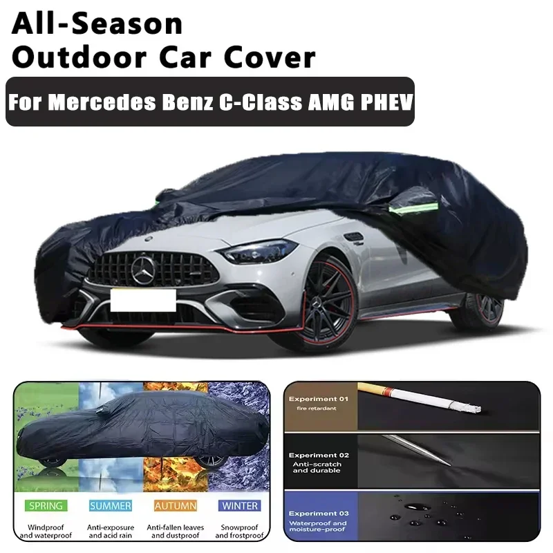 

For Mercedes Benz C-Class AMG PHEV Car Covers Outdoor Waterproof Dustproof Sun Rain Snow Protection Thick Oxford Cloth