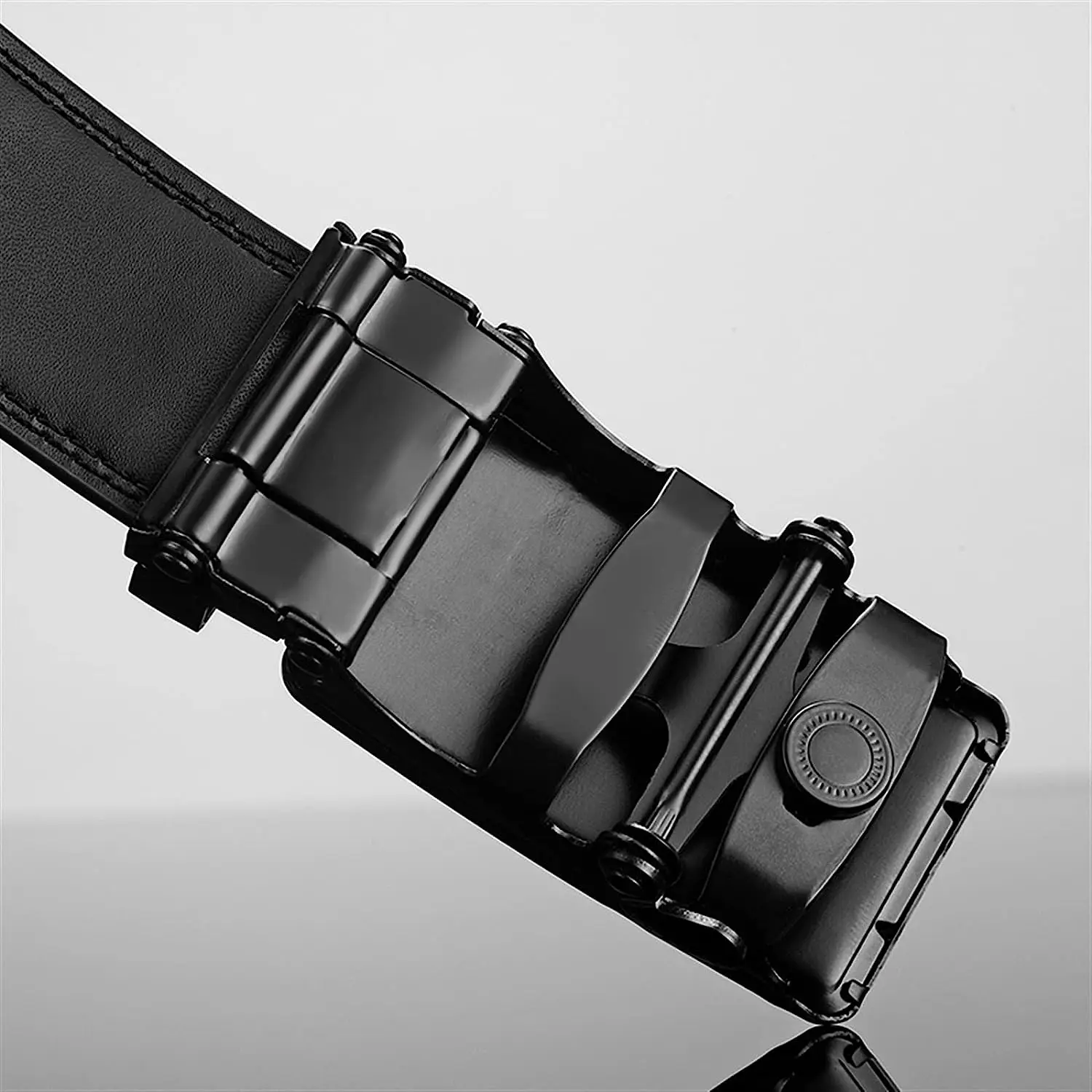 Men Leather Belt Metal Automatic Buckle Brand High Quality Luxury Belts for Men Famous Work Business Black PU Strap