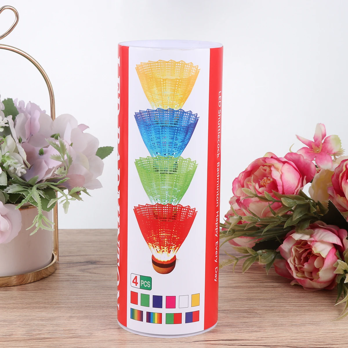 

4PCS LED Shuttlecocks Colorful Light Up Durable Night Play LED Led Badminton Light Shuttlecock Balls Gaming Accessories