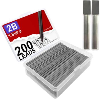 200Pcs Flat Lead 2B 1.8mm Holder Mechanical Pencil Set for Drafting Drawing Art Sketching…
