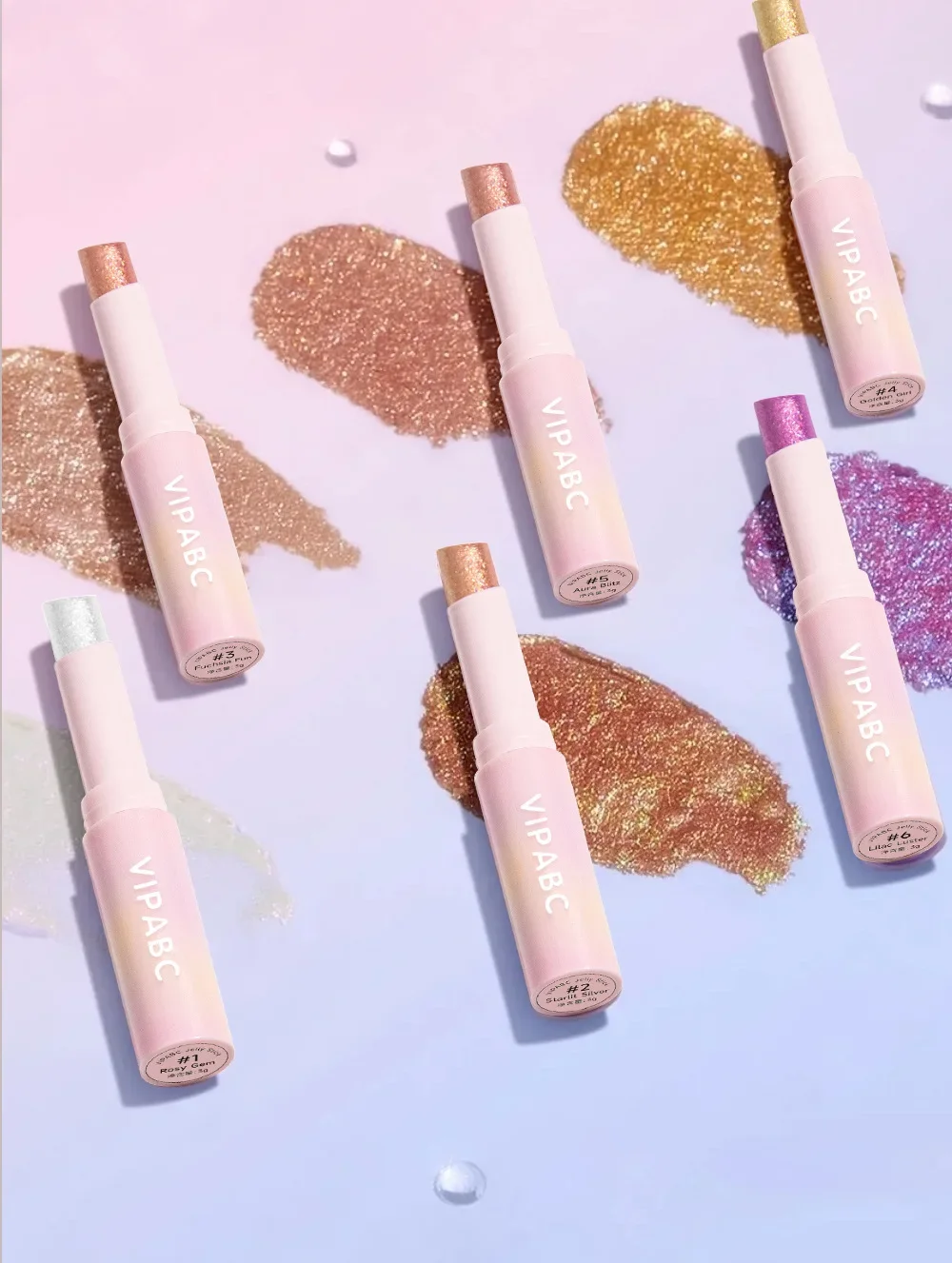 VIPABC Crystal Jelly Eyeshadow Highlight Stick Super Shiny Multicolor Super Shiny Multicolor Highlight Eyeshadow Stick kolor:02