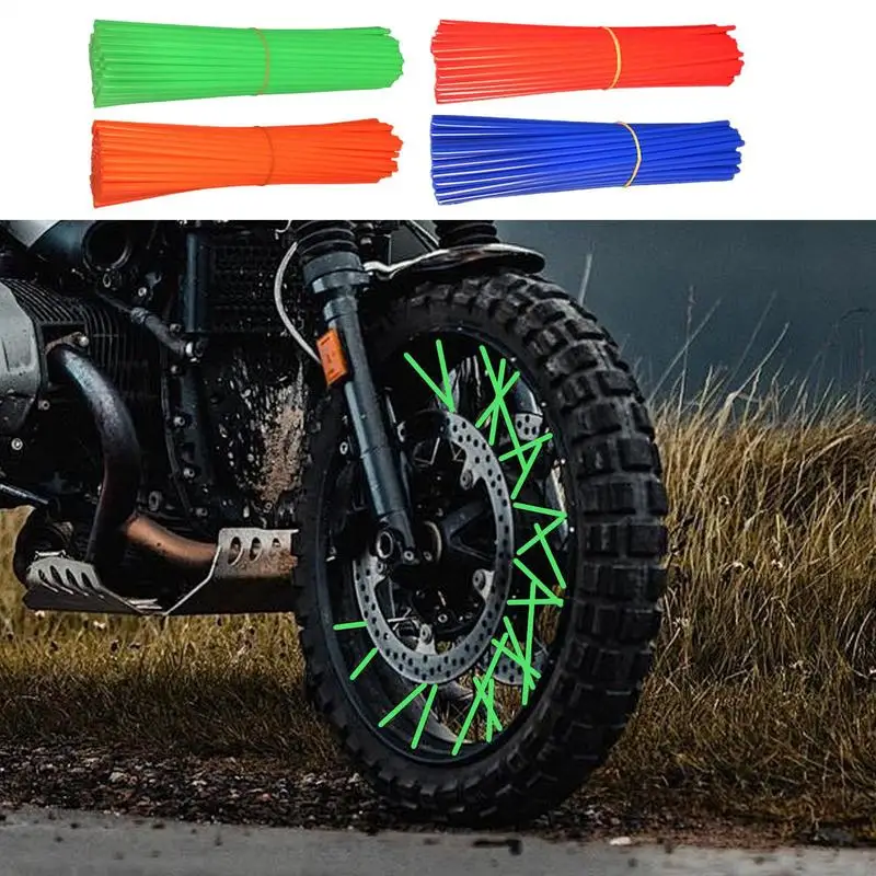 Motorcycle Spoke Wrap Cover Motorcycle Wheel Spoke Sleeves High-Temperature Resistant Trim Decoration For Motorcycles And