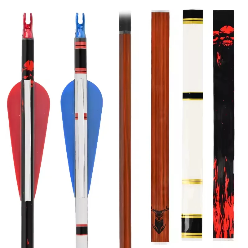 Archery Carbon Arrow Cresting Wrap Heat Shrink Crest Wrap 15Pcs Protective Arrow Shaft ID Wrap 4-9mm Vinyl Arrow Accessories