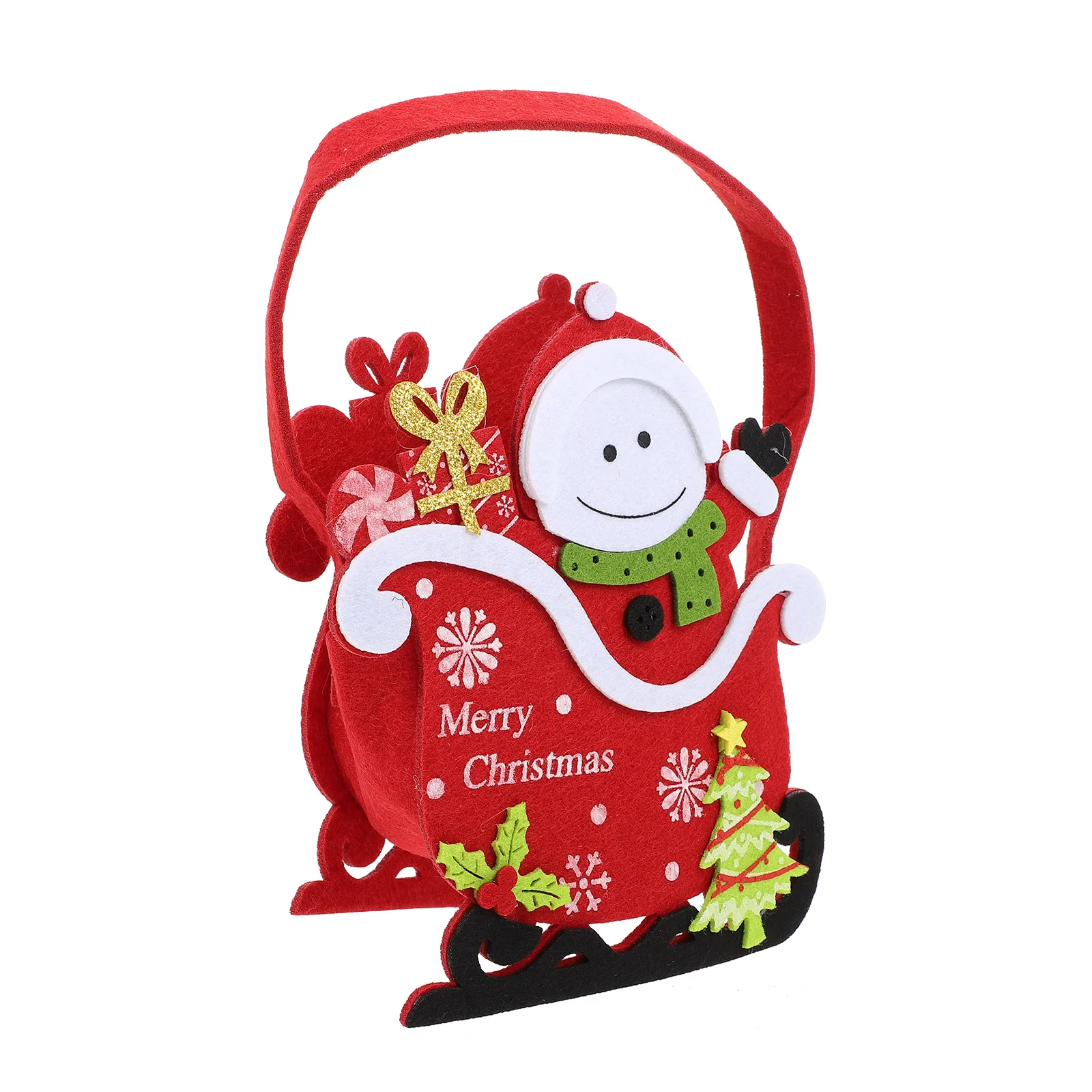 

Christmas Candy Basket Felt Storage Xmas Gift Snack Decorative Container Tabletop Decoration Party Favor Adults Reusable