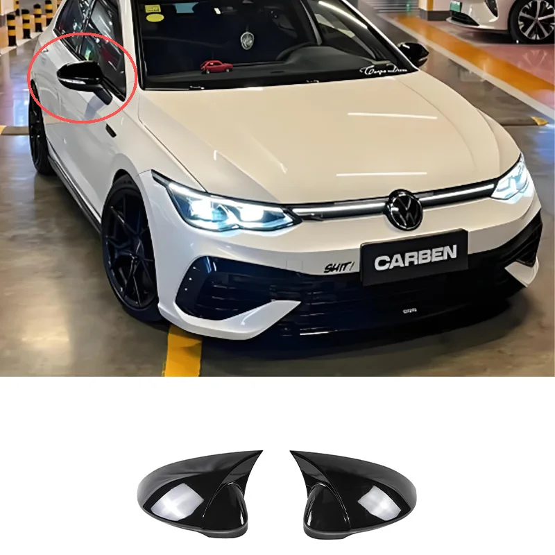 Suitable for Volkswagen Golf appearance modification GOLF 8 horn rearview mirror housing modified carbon fiber reversing mirror