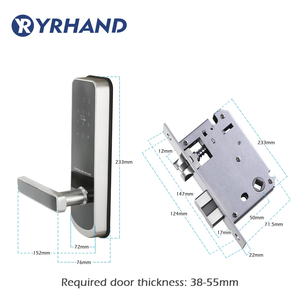 Electric Lock for Door Ttlock APP Smart Touch Screen Lock,Digital Code Keypad Deadbolt For Airbnb Hotel Apartment and Home