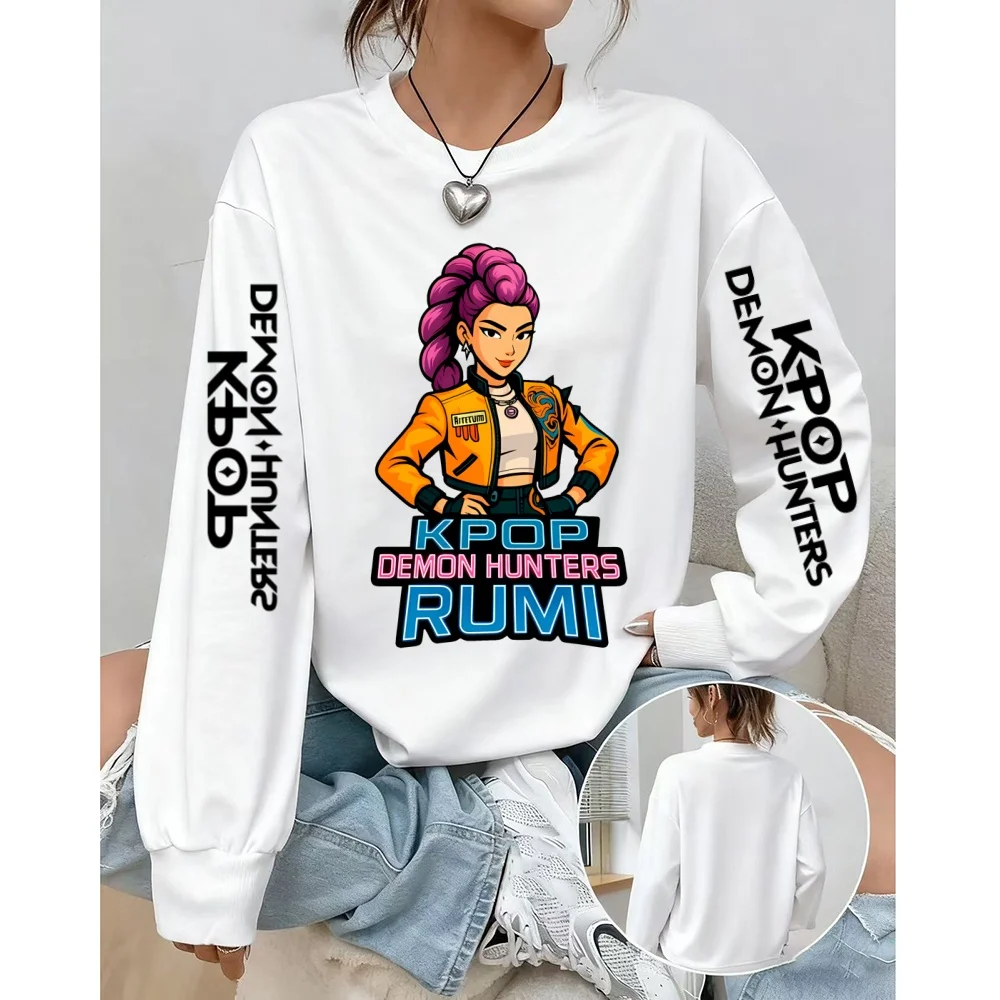 Damska bluza z kapturem jesienna Anime KPop Demon Hunters bluza z kapturem damska codzienna bluza z długim rękawem streetwear