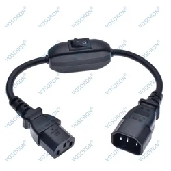 C14-C13 Extension Power Cord, IEC 320 C13 Female to C14 Male with 10A On/Off Switch Power Adapter Cable
