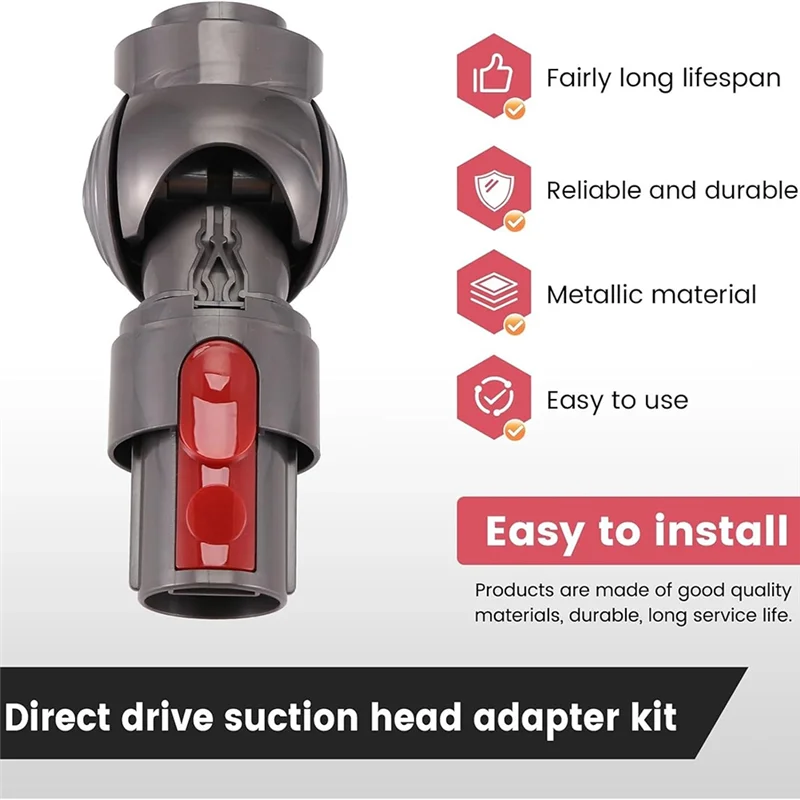 A44F-Direct ไดรฟ์หัวดูด Joint Connector ชุดอะแดปเตอร์สําหรับ Dyson V7 V8 V10V11 อะไหล่สูญญากาศ Ball ล้อด้านข้าง