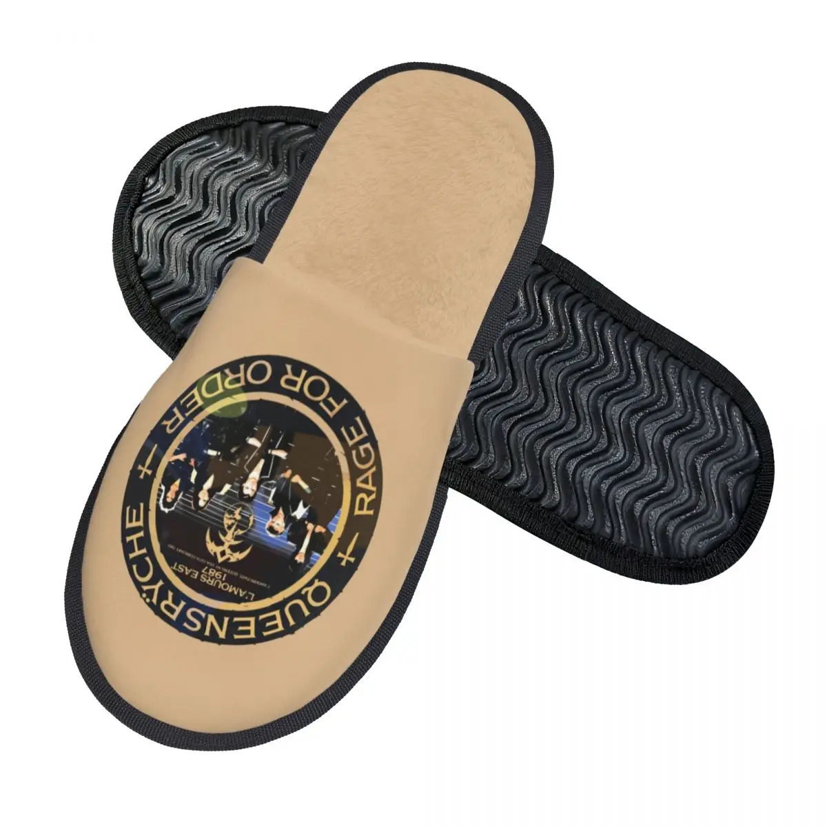 Custom QUEENSRYCHE Progressive Metal Band Soft Memory Foam House Slippers Women Cozy Warm Anti-Skid Slipper