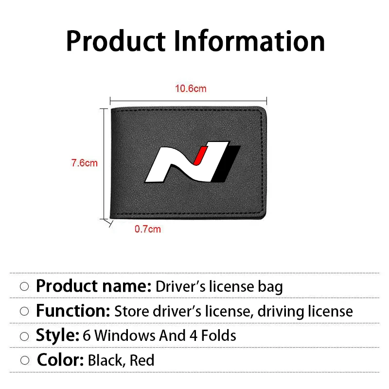 Borsa per patente di guida Auto Ultra sottile PU artificiale sulla copertura per Hyundai N LINE NLINE i20 i30 Tucson N Performance accessori per Auto