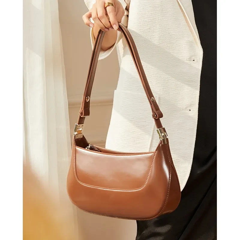 Cow Leather Crossbody Bags Women Luxury Designed Shoulder Bag Autumn Office Lady Elegant Underarm Bag Solid Bolsos Сумка