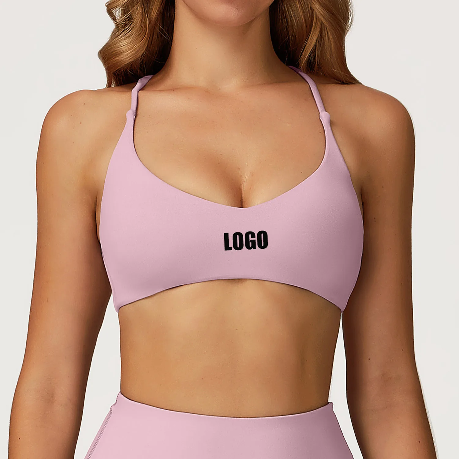 Custom LOGO Women's Cloud Yoga Bra Quick Drying Cross Beauty Back High Strength Fitness Casual Running Sports Top