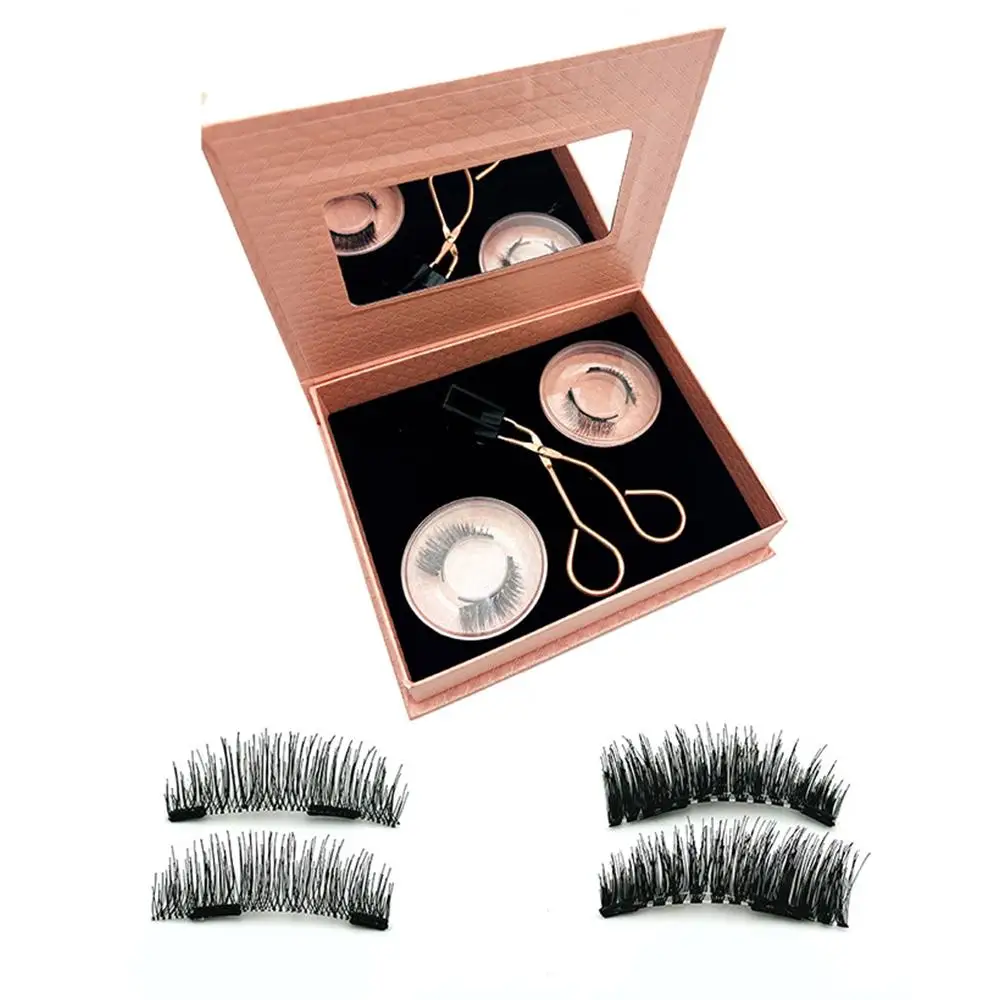 3D Magnetic EyeLashes Kit With Applicator Natural Look 2024 Eyelashes Lashes Need & Reusable Clip Wear No Glue Easy False B0C5